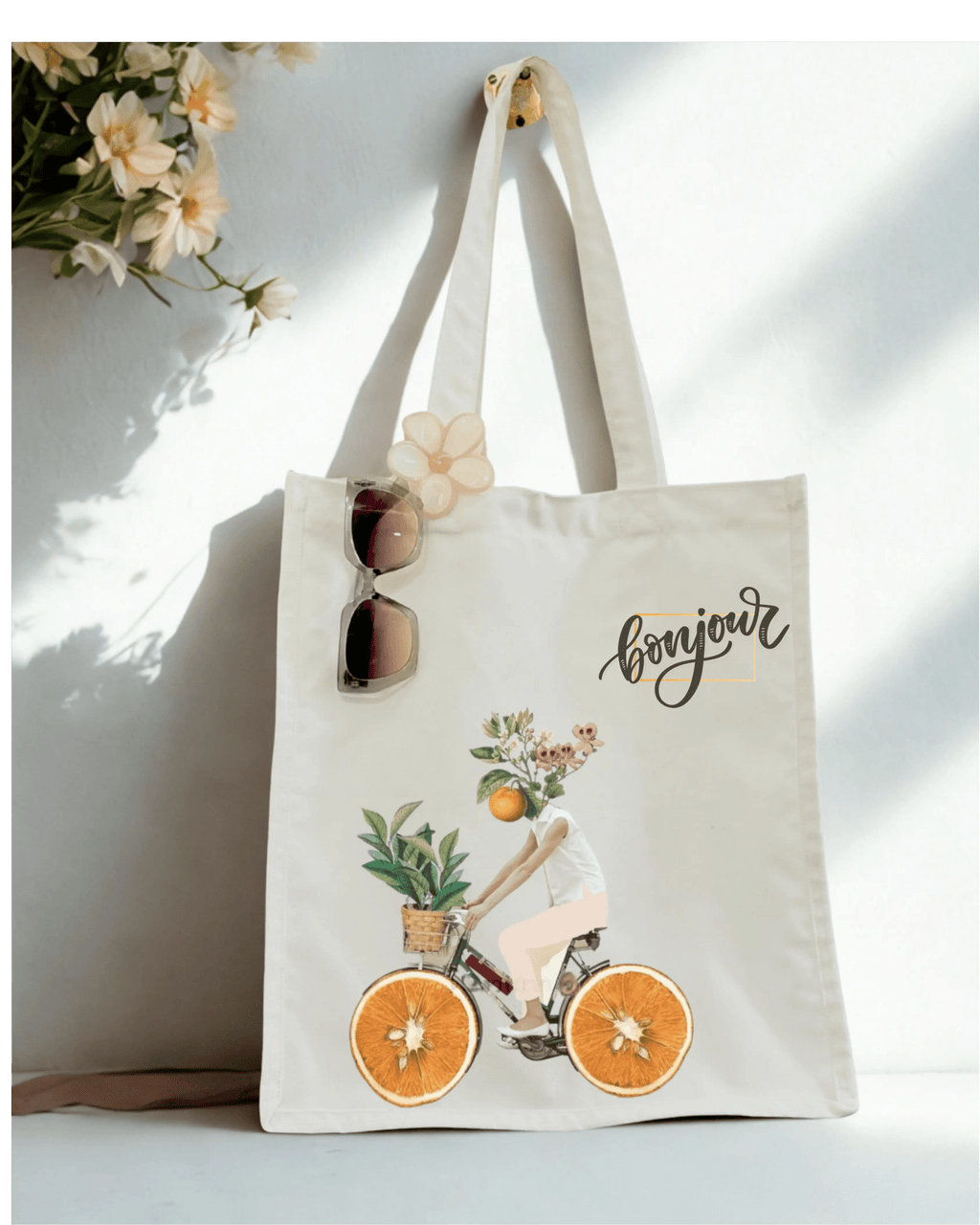 Aesthetic Cotton Tote Bag – Ame Libre Tote with Magnetic Closure | Cavora - Cavora