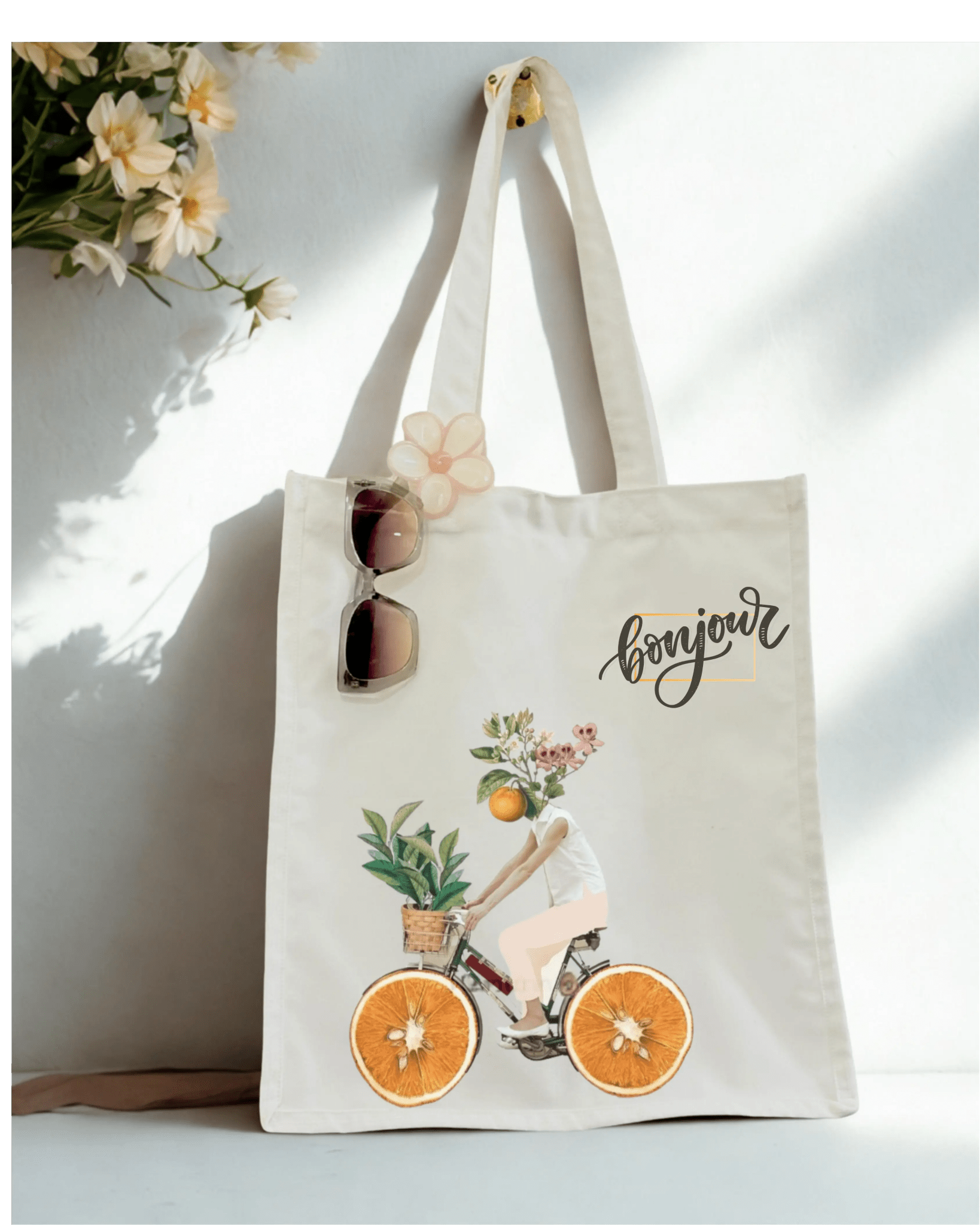 Aesthetic Cotton Tote Bag – Ame Libre Tote with Magnetic Closure | Cavora - Cavora