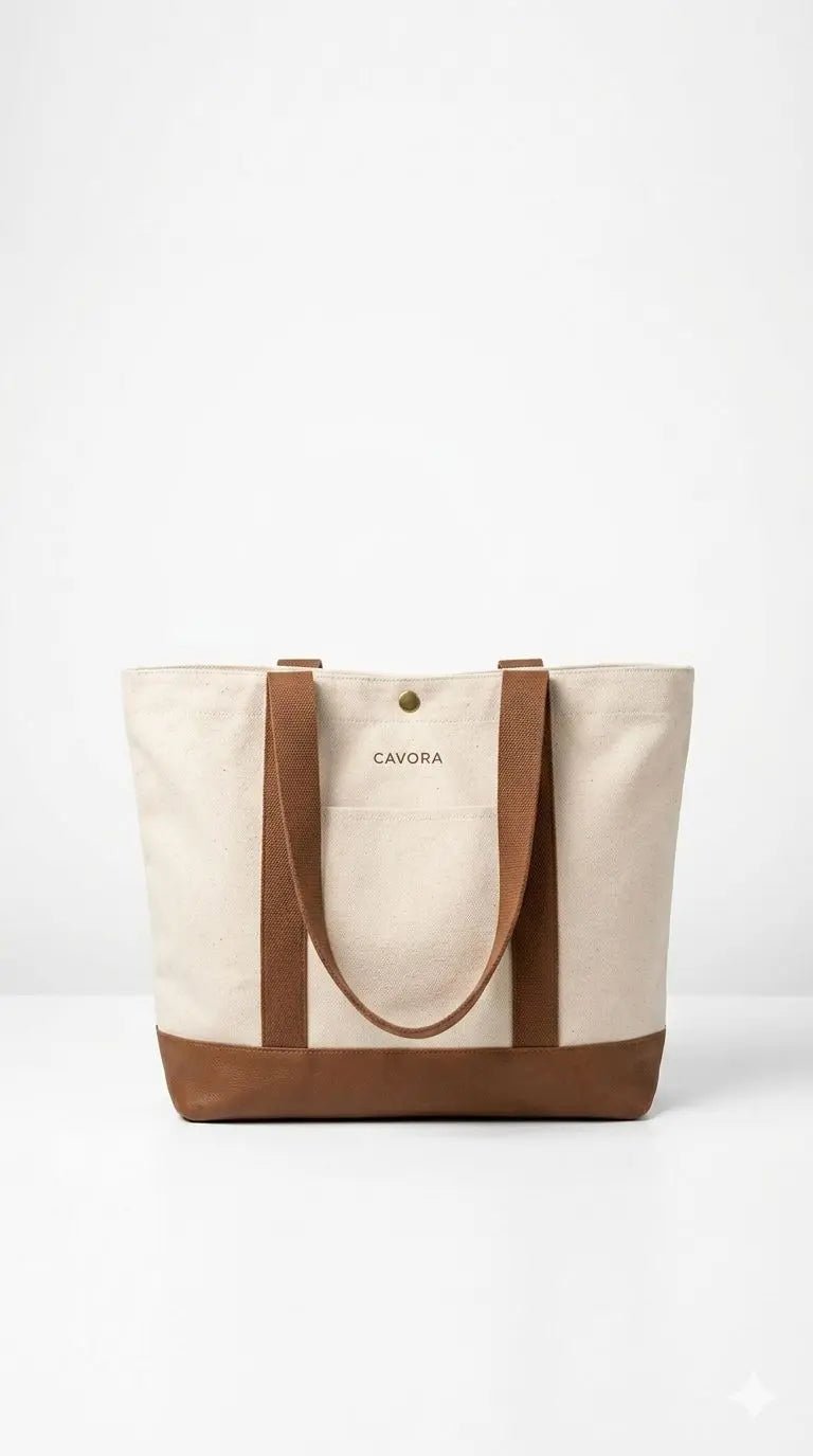 Everyday Canvas Tote Bag – The Daily Haul Stylish Work Tote | Cavora