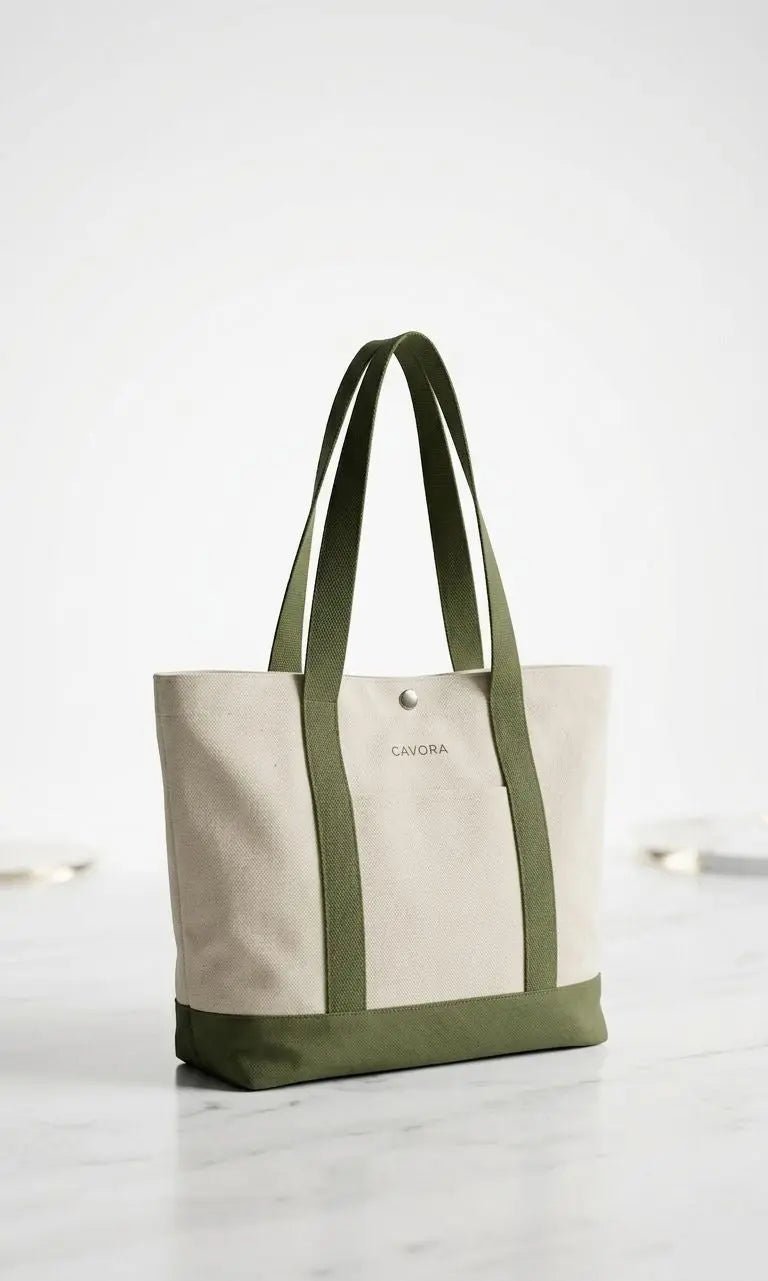 Everyday Canvas Tote Bag – The Daily Haul Stylish Work Tote | Cavora