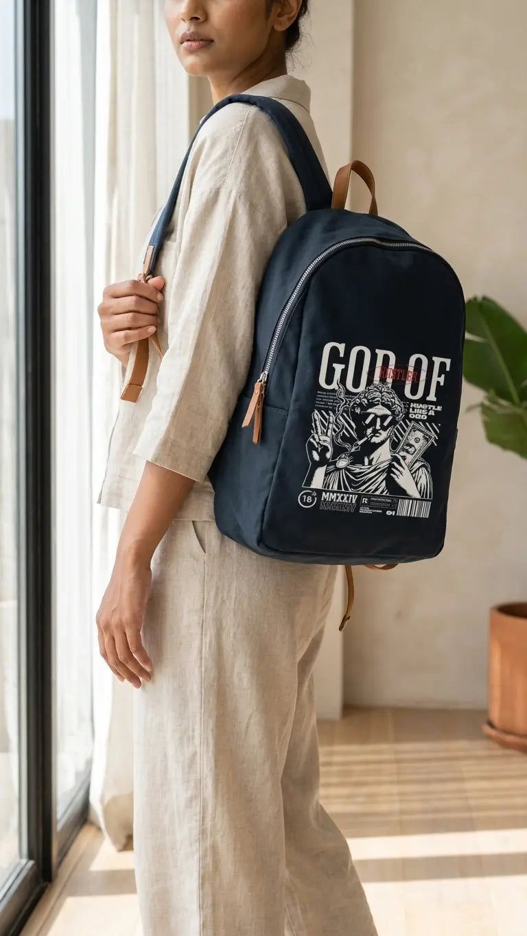 Graphic Canvas Backpack – Modo God of Hustle Backpack | Cavora