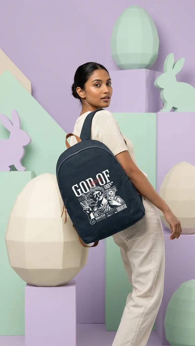 Graphic Canvas Backpack – Modo God of Hustle Backpack | Cavora