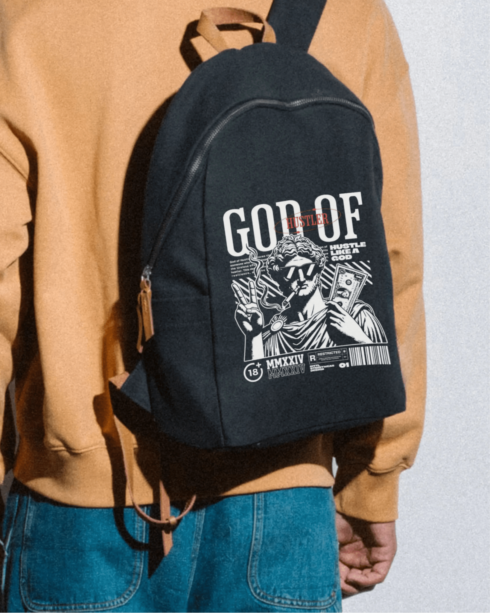 Graphic Canvas Backpack – Modo God of Hustle Backpack | Cavora