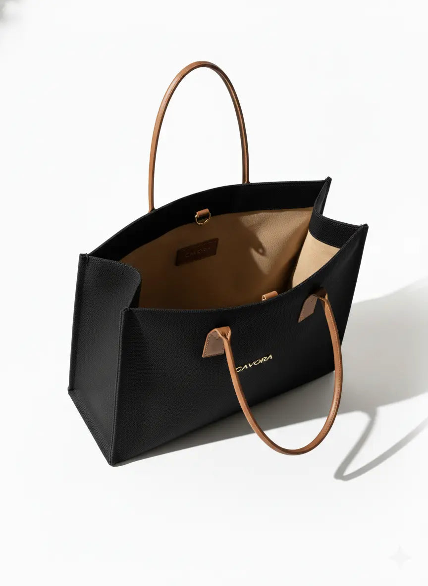 Minimalist Canvas Tote Bag – Ombra Canvas Work Tote for Women | Cavora - Cavora