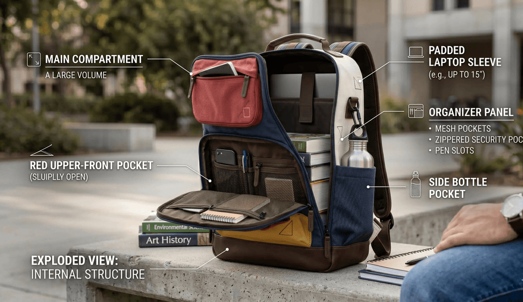 Premium Canvas Backpack | Cavora Kanto Minimal Laptop Backpack - Cavora