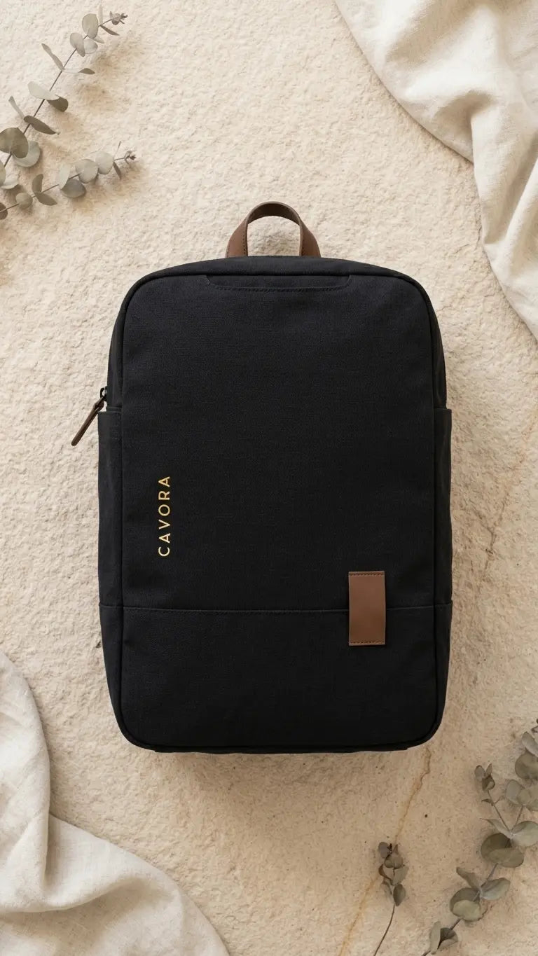 Premium Travel Backpack | Cavora Élan Stylish Black Canvas Backpack - Cavora