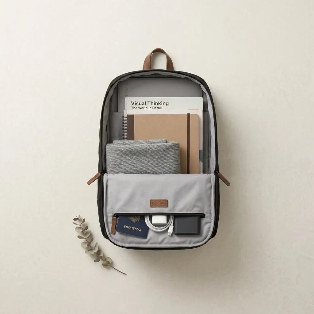 Premium Travel Backpack | Cavora Élan Stylish Black Canvas Backpack - Cavora