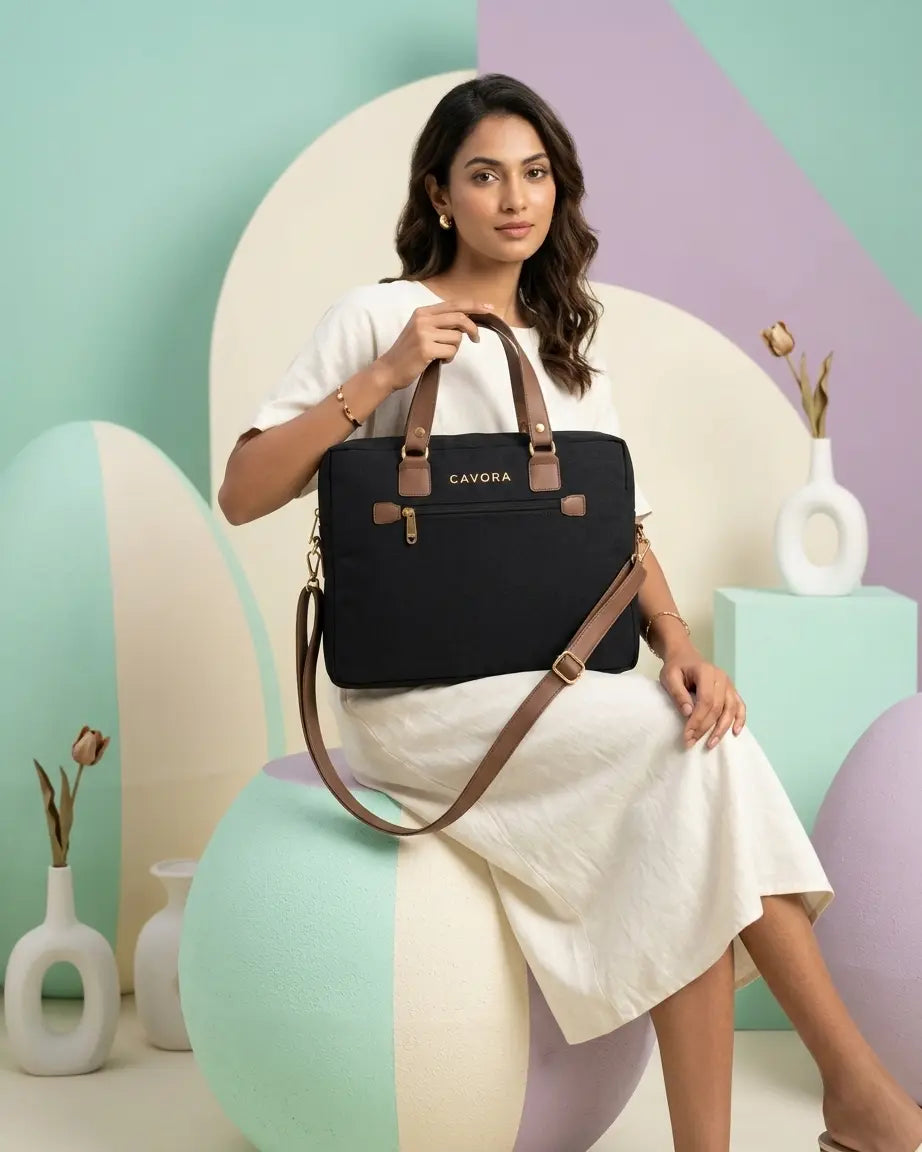 Regent Laptop Bag | Stylish Canvas Laptop Bag for Professionals - Cavora