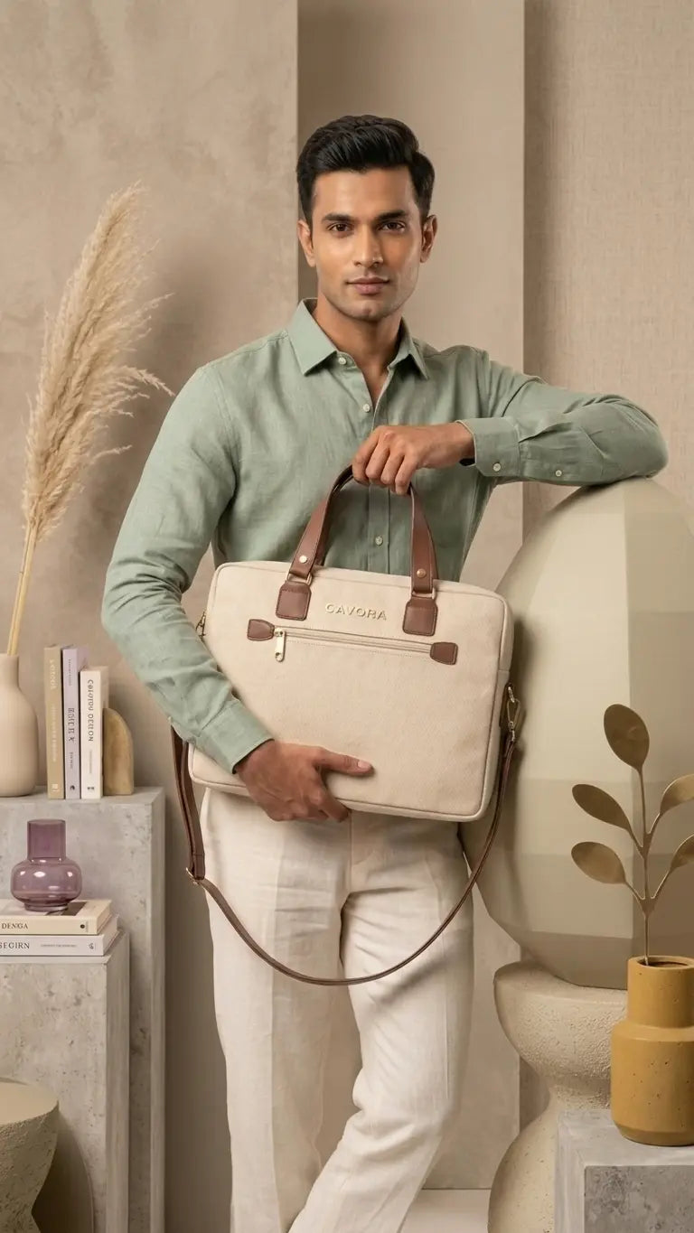 Regent Laptop Bag | Stylish Canvas Laptop Bag for Professionals - Cavora