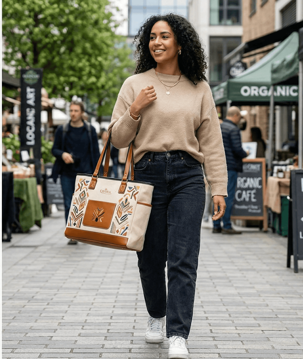 Women Tote Bag | Cavora Vistara Tote – Spacious Canvas Everyday Carry - Cavora