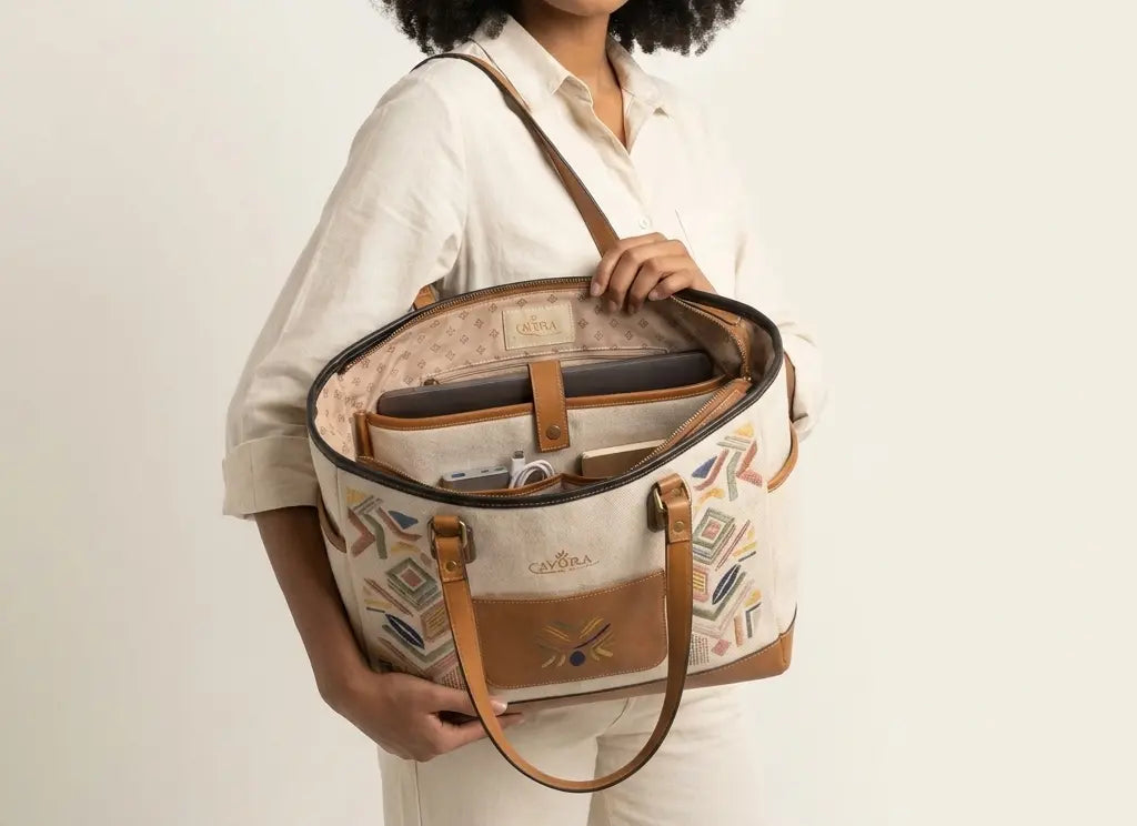 Women Tote Bag | Cavora Vistara Tote – Spacious Canvas Everyday Carry - Cavora